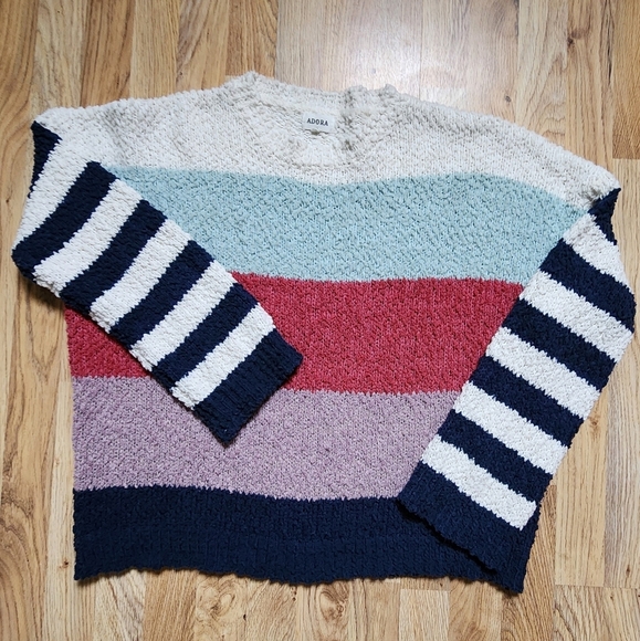 Adora Cozy Striped Sweater - Multicolor Size MEDIUM - Picture 1 of 5
